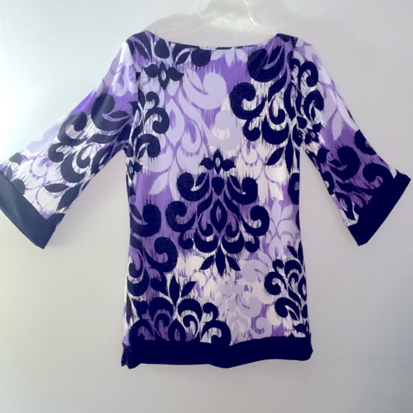 New Direction Dress petite length size medium. Multi colored purple white black - Picture 2 of 2